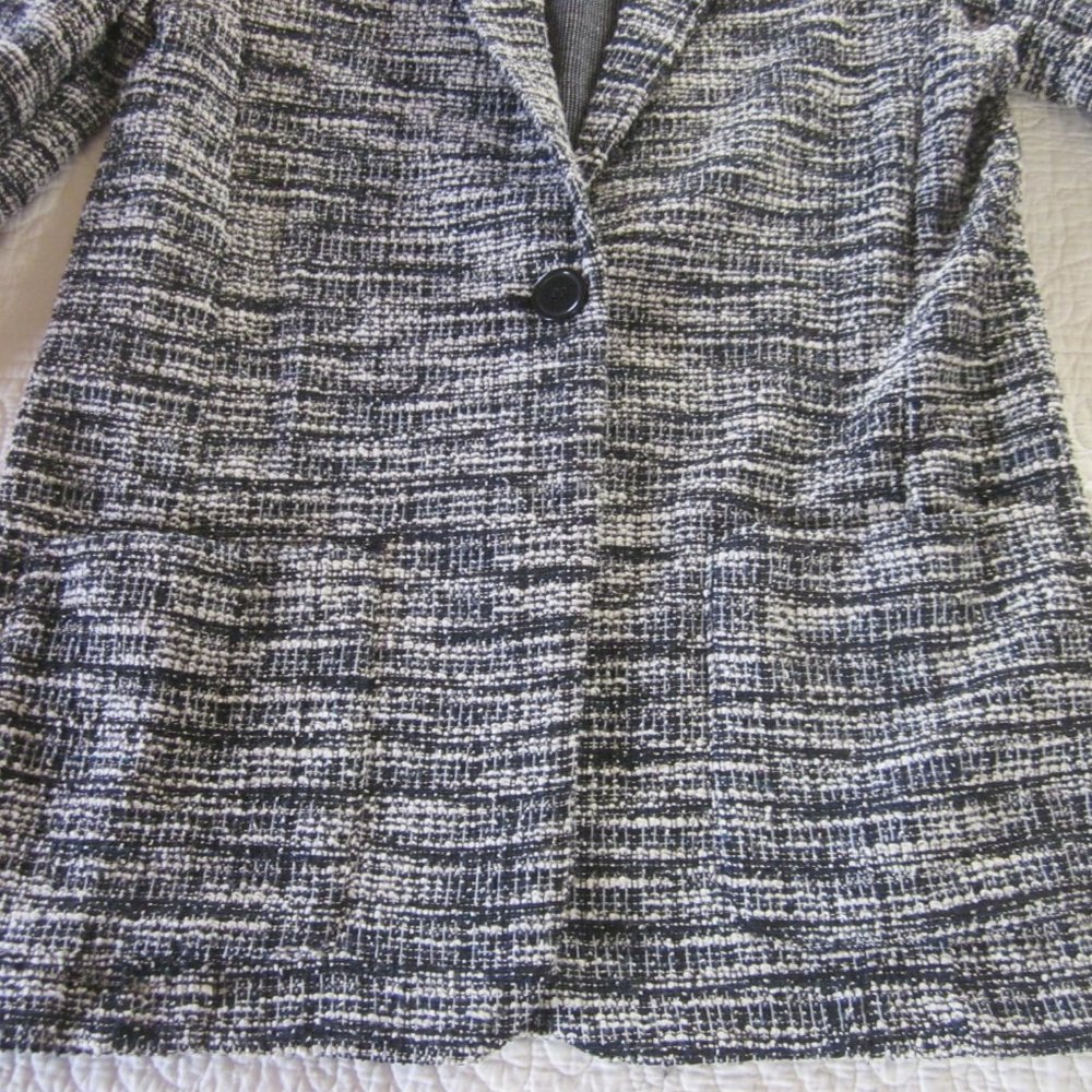 Max Studio Jacket S Single Button Black/Teal Twee… - image 5